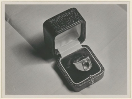 Foto van een ring in een etui, door dom Daniel Duesberg