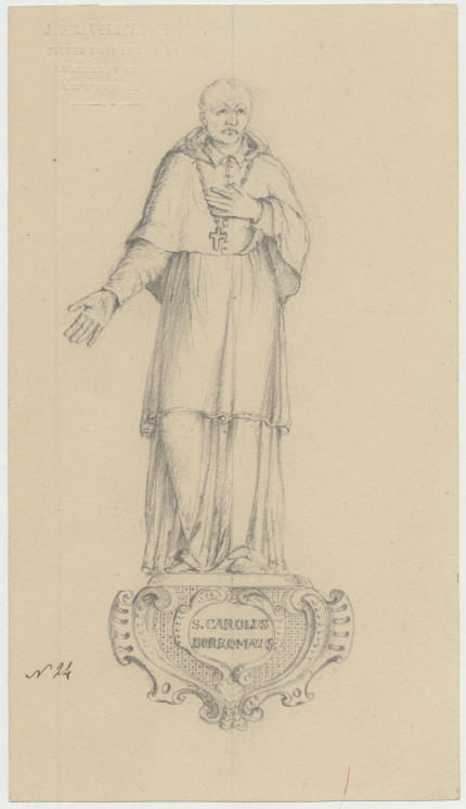 Ontwerptekening voor Sint-Carolus Borromeus beeld N°24